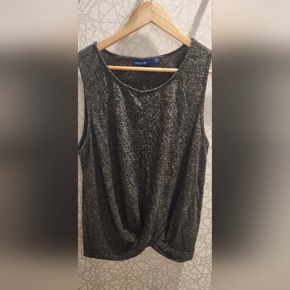 Apt. 9 Gray Sleeveless Tie Front Tank Top